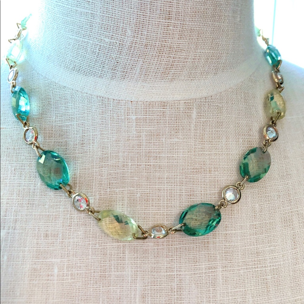 Anne Klein Semi Precious Stones Gold Green & Clear
